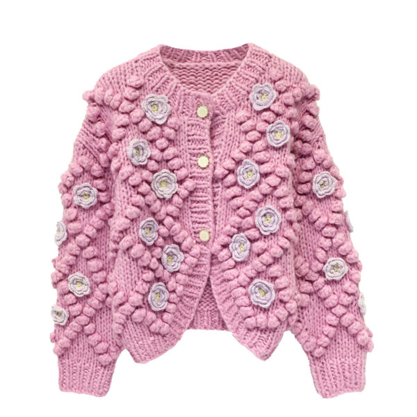 Women's Angora Goat Wool Cardigan Crew Neck Long Sleeve Sweater Manufacturer - MOQ 100 pcs - Style 41087