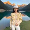 Women's Angora Goat Wool Cardigan Crew Neck Long Sleeve Sweater Manufacturer - MOQ 100 pcs - Style 41089