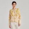 Women's Angora Goat Wool Cardigan Crew Neck Long Sleeve Sweater Manufacturer - MOQ 100 pcs - Style 41089