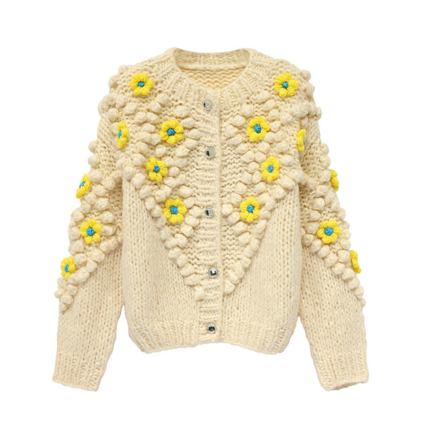 Women's Angora Goat Wool Cardigan Crew Neck Long Sleeve Sweater Manufacturer - MOQ 100 pcs - Style 41089