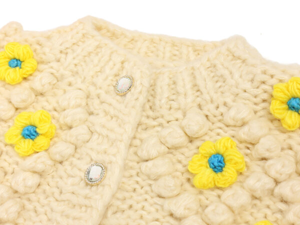 Women's Angora Goat Wool Cardigan Crew Neck Long Sleeve Sweater Manufacturer - MOQ 100 pcs - Style 41089