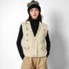 Women’s Ivory Rhinestone Pom-Pom V-Neck Knit Vest — Style 41091 - KnitwearSource
