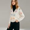 Women's Angora Goat Wool Cardigan Crew Neck Long Sleeve Sweater Manufacturer - MOQ 100 pcs - Style 41092