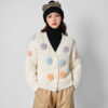 Women's Angora Goat Wool Cardigan Crew Neck Long Sleeve Sweater Manufacturer - MOQ 100 pcs - Style 41092
