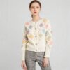 Women's Angora Goat Wool Cardigan Crew Neck Long Sleeve Sweater Manufacturer - MOQ 100 pcs - Style 41094