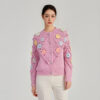 Women's Angora Goat Wool Cardigan Crew Neck Long Sleeve Sweater Manufacturer - MOQ 100 pcs - Style 41094