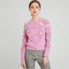 Women's Angora Goat Wool Cardigan Crew Neck Long Sleeve Sweater Manufacturer - MOQ 100 pcs - Style 41094