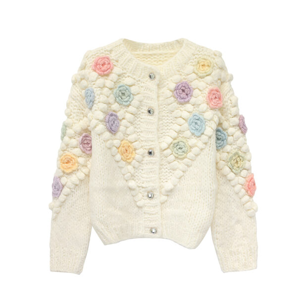 Women's Angora Goat Wool Cardigan Crew Neck Long Sleeve Sweater Manufacturer - MOQ 100 pcs - Style 41094