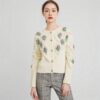 Women's Angora Goat Wool Cardigan Crew Neck Long Sleeve Sweater Manufacturer - MOQ 100 pcs - Style 41095