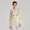 Women's Angora Goat Wool Cardigan Crew Neck Long Sleeve Sweater Manufacturer - MOQ 100 pcs - Style 41095