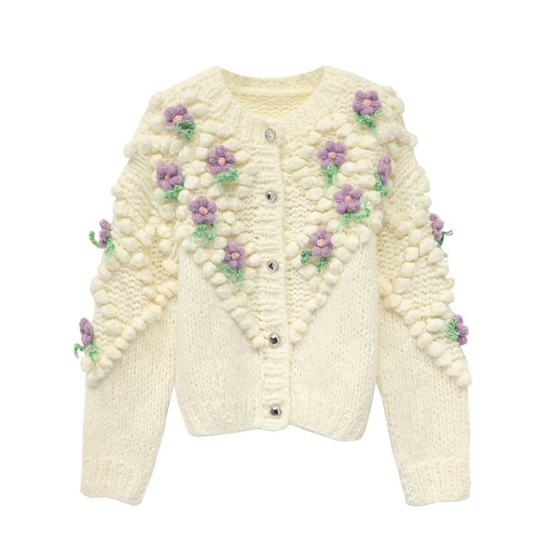 Women's Angora Goat Wool Cardigan Crew Neck Long Sleeve Sweater Manufacturer - MOQ 100 pcs - Style 41095