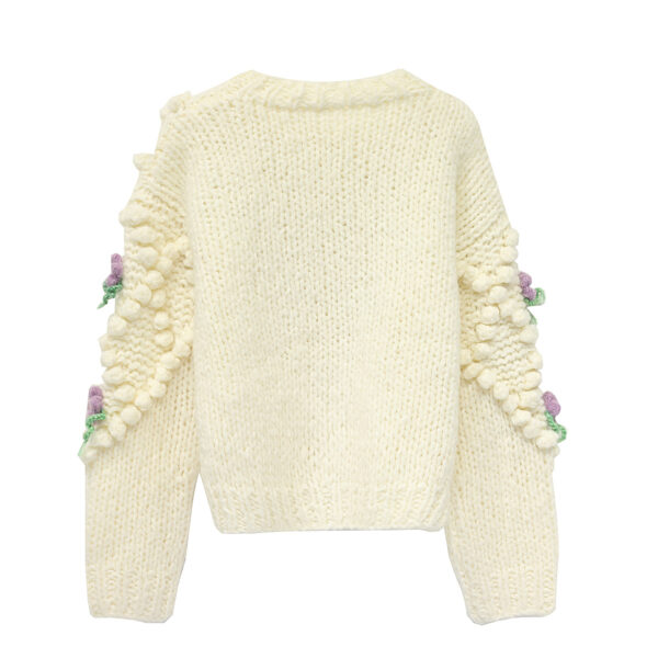 Women's Angora Goat Wool Cardigan Crew Neck Long Sleeve Sweater Manufacturer - MOQ 100 pcs - Style 41095