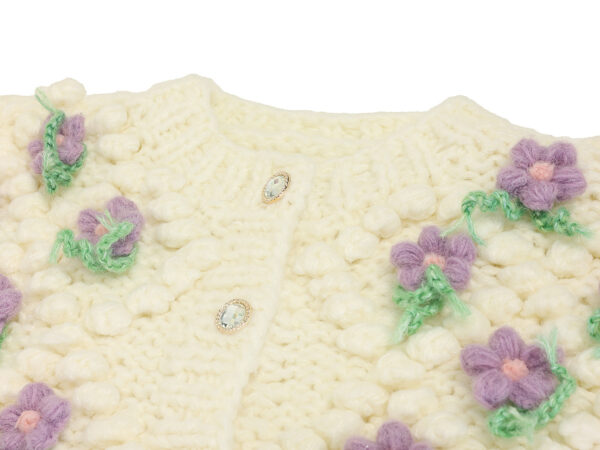 Women's Angora Goat Wool Cardigan Crew Neck Long Sleeve Sweater Manufacturer - MOQ 100 pcs - Style 41095