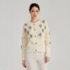 Women's Angora Goat Wool Cardigan Crew Neck Long Sleeve Sweater Manufacturer - MOQ 100 pcs - Style 41095