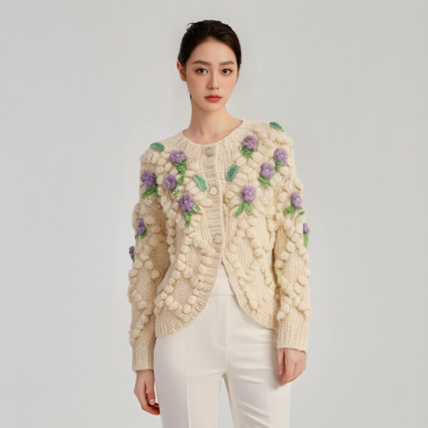 Women's Cardigan Crew Neck Long Sleeve Sweater Manufacturer - MOQ 100 pcs - Style 41096 Women's Cardigan Crew Neck Long Sleeve Sweater Manufacturer - MOQ 100 pcs - Style 41096