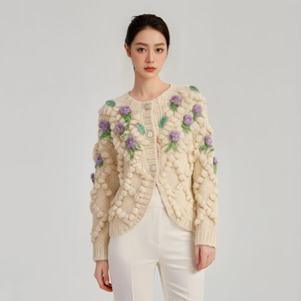 Women's Cardigan Crew Neck Long Sleeve Sweater Manufacturer - MOQ 100 pcs - Style 41096 Women's Cardigan Crew Neck Long Sleeve Sweater Manufacturer - MOQ 100 pcs - Style 41096