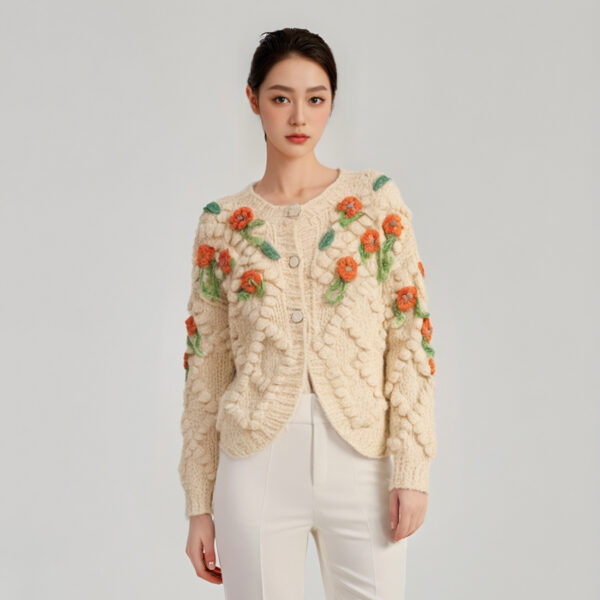 Women's Cardigan Crew Neck Long Sleeve Sweater Manufacturer - MOQ 100 pcs - Style 41096 Women's Cardigan Crew Neck Long Sleeve Sweater Manufacturer - MOQ 100 pcs - Style 41096