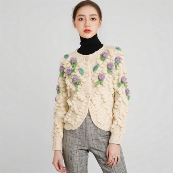 Women's Cardigan Crew Neck Long Sleeve Sweater Manufacturer - MOQ 100 pcs - Style 41096 Women's Cardigan Crew Neck Long Sleeve Sweater Manufacturer - MOQ 100 pcs - Style 41096