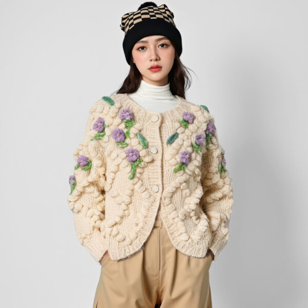 Women's Cardigan Crew Neck Long Sleeve Sweater Manufacturer - MOQ 100 pcs - Style 41096 Women's Cardigan Crew Neck Long Sleeve Sweater Manufacturer - MOQ 100 pcs - Style 41096
