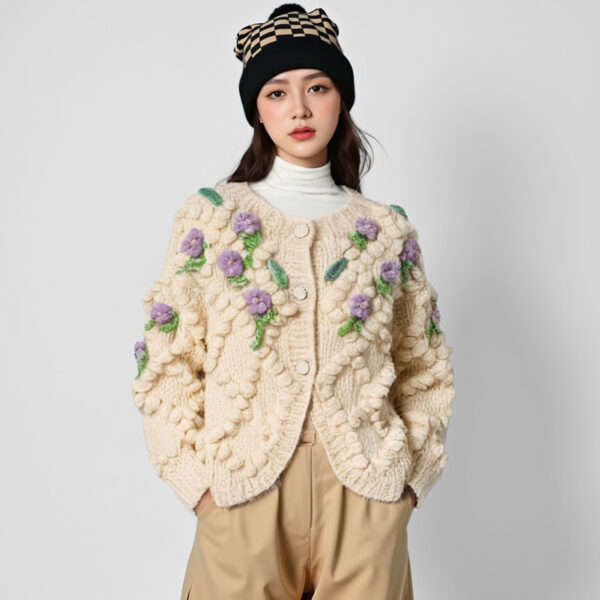 Women's Cardigan Crew Neck Long Sleeve Sweater Manufacturer - MOQ 100 pcs - Style 41096 Women's Cardigan Crew Neck Long Sleeve Sweater Manufacturer - MOQ 100 pcs - Style 41096