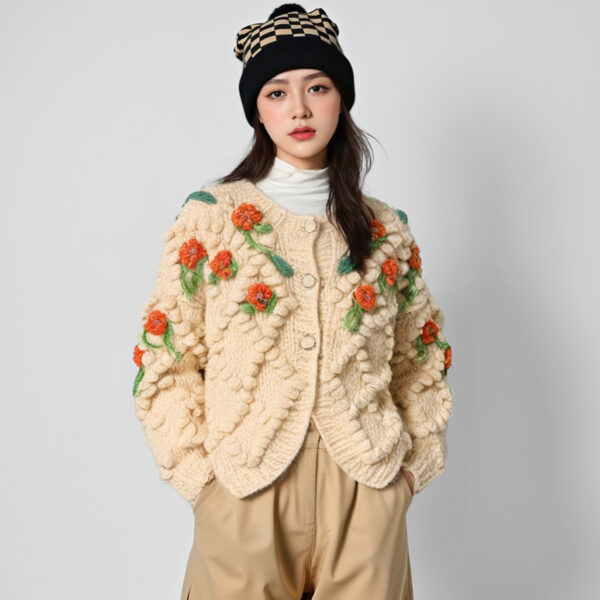 Women's Cardigan Crew Neck Long Sleeve Sweater Manufacturer - MOQ 100 pcs - Style 41096 Women's Cardigan Crew Neck Long Sleeve Sweater Manufacturer - MOQ 100 pcs - Style 41096