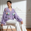 Women's Cardigan V Neck Long Sleeve Sweater Manufacturer - MOQ 100 pcs - Style 41099