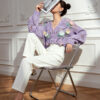 Women's Cardigan V Neck Long Sleeve Sweater Manufacturer - MOQ 100 pcs - Style 41099