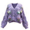 Women's Cardigan V Neck Long Sleeve Sweater Manufacturer - MOQ 100 pcs - Style 41099