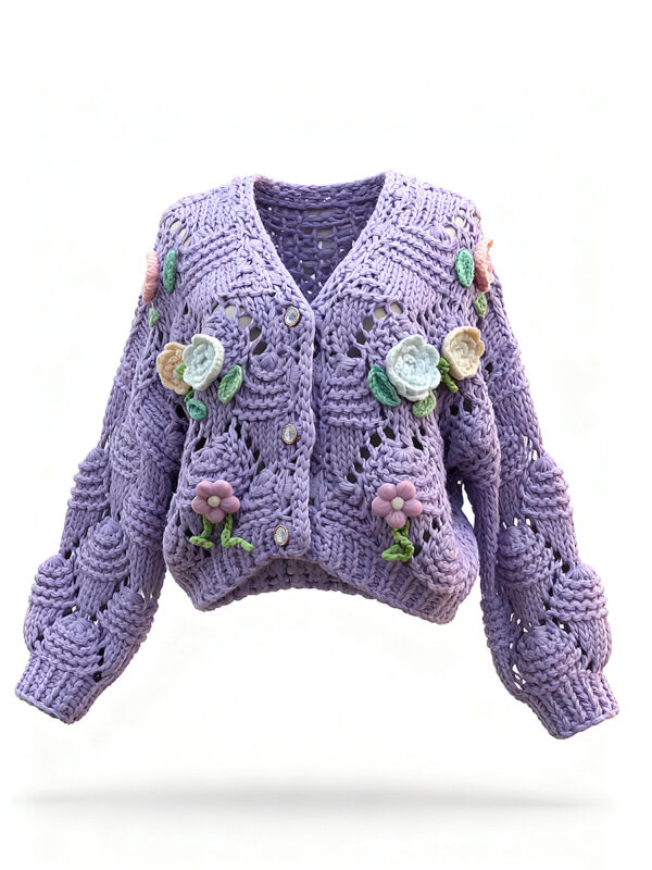 Women's Cardigan V Neck Long Sleeve Sweater Manufacturer - MOQ 100 pcs - Style 41099