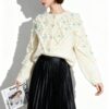 Women's Cardigan Crew Neck Long Sleeve Sweater Manufacturer - MOQ 100 pcs - Style 41102