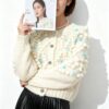 Women's Cardigan Crew Neck Long Sleeve Sweater Manufacturer - MOQ 100 pcs - Style 41102