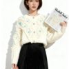 Women's Cardigan Crew Neck Long Sleeve Sweater Manufacturer - MOQ 100 pcs - Style 41102