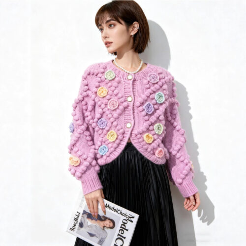 Women's Cardigan Crew Neck Long Sleeve Sweater Manufacturer - MOQ 100 pcs - Style 41103 Women's Cardigan Crew Neck Long Sleeve Sweater Manufacturer - MOQ 100 pcs - Style 41103