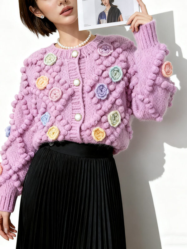 Women's Cardigan Crew Neck Long Sleeve Sweater Manufacturer - MOQ 100 pcs - Style 41103 Women's Cardigan Crew Neck Long Sleeve Sweater Manufacturer - MOQ 100 pcs - Style 41103