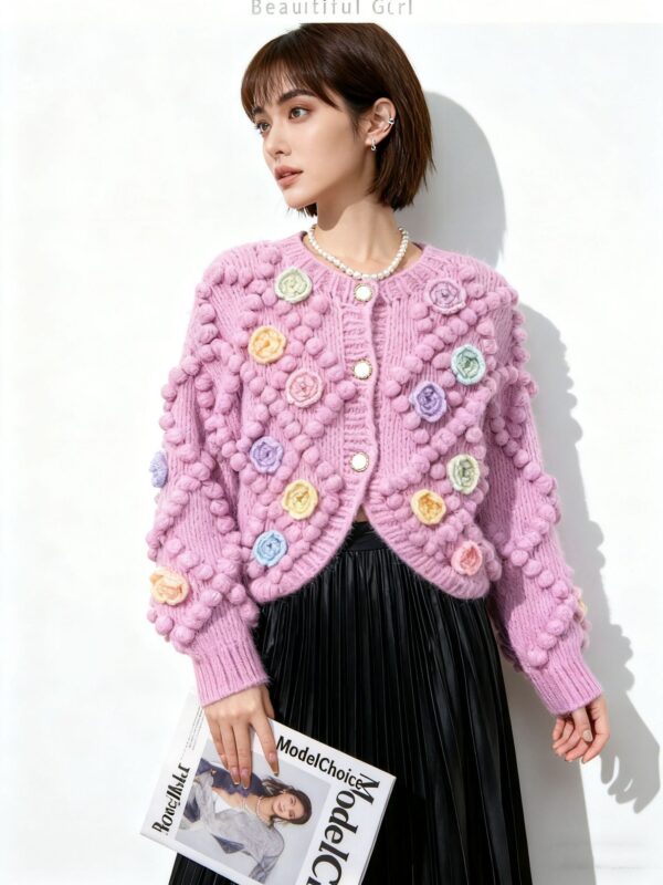 Women's Cardigan Crew Neck Long Sleeve Sweater Manufacturer - MOQ 100 pcs - Style 41103 Women's Cardigan Crew Neck Long Sleeve Sweater Manufacturer - MOQ 100 pcs - Style 41103