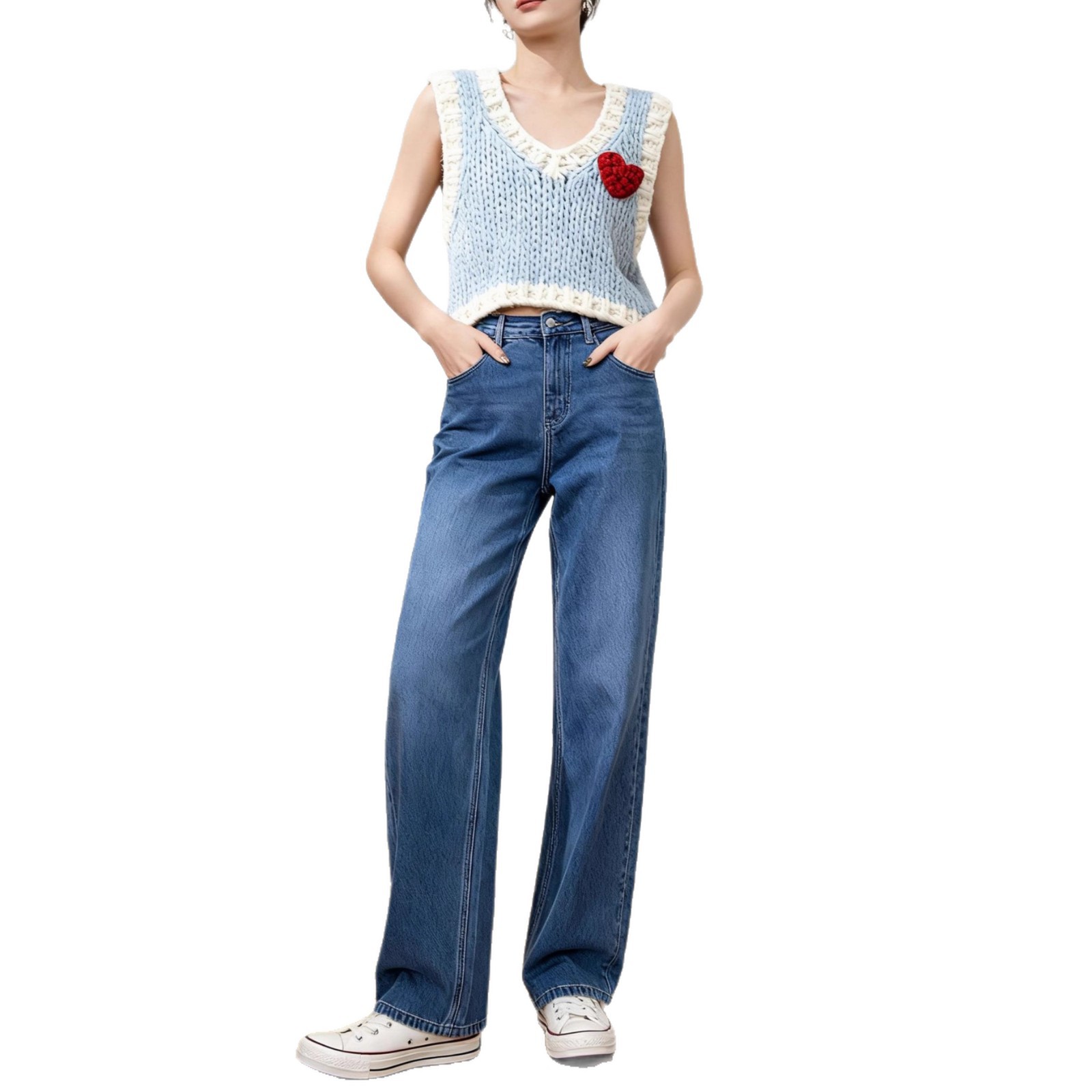 Women's V Neck Knitwear Manufacturer - MOQ 100 pcs - Style 41104