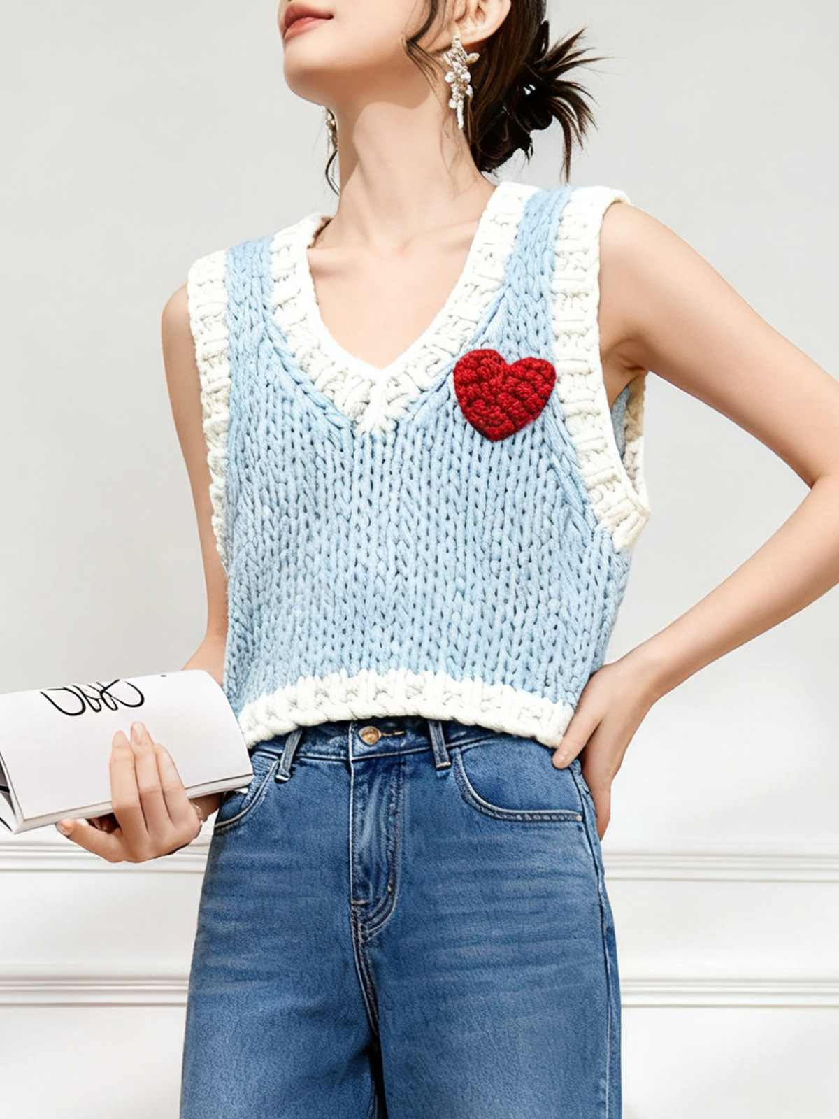 Women's V Neck Knitwear Manufacturer - MOQ 100 pcs - Style 41104