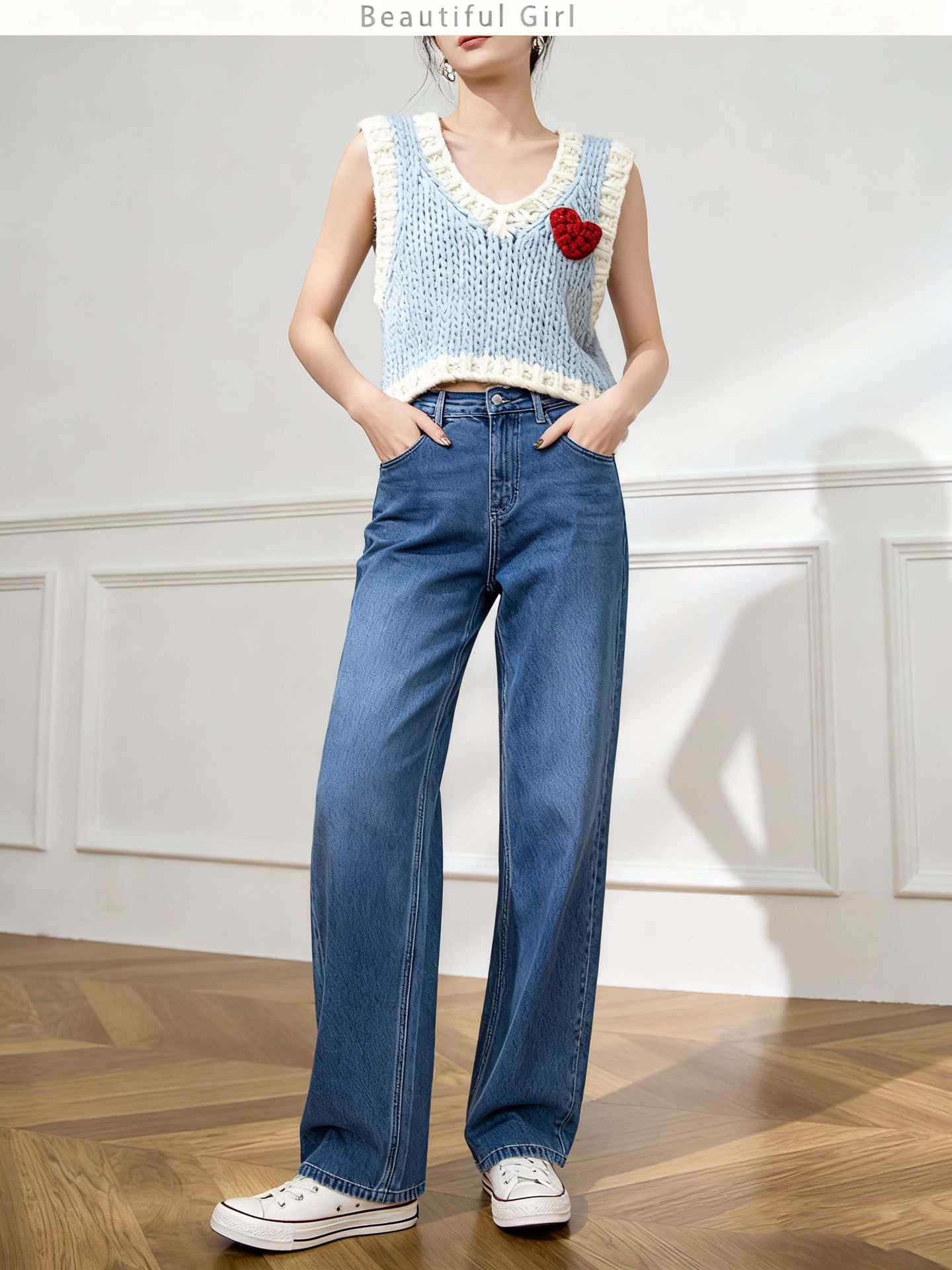 Women's V Neck Knitwear Manufacturer - MOQ 100 pcs - Style 41104
