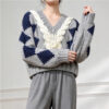 Women's Pullover V Neck Long Sleeve Sweater Manufacturer - MOQ 100 pcs - Style 41105