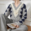 Women's Pullover V Neck Long Sleeve Sweater Manufacturer - MOQ 100 pcs - Style 41105