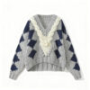 Women's Pullover V Neck Long Sleeve Sweater Manufacturer - MOQ 100 pcs - Style 41105