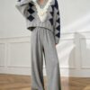 Women's Pullover V Neck Long Sleeve Sweater Manufacturer - MOQ 100 pcs - Style 41105