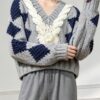 Women's Pullover V Neck Long Sleeve Sweater Manufacturer - MOQ 100 pcs - Style 41105