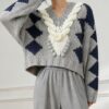 Women's Pullover V Neck Long Sleeve Sweater Manufacturer - MOQ 100 pcs - Style 41105