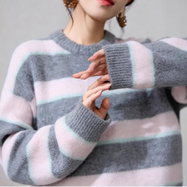 Women's Pullover Crew Neck Long Sleeve Sweater Manufacturer - MOQ 100 pcs - Style 41106