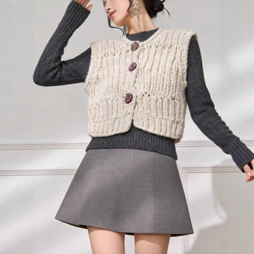 Women's Cardigan Crew Neck Knitwear Manufacturer - MOQ 100 pcs - Style 41107