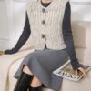 Women's Cardigan Crew Neck Knitwear Manufacturer - MOQ 100 pcs - Style 41107 Women's Cardigan Crew Neck Knitwear Manufacturer - MOQ 100 pcs - Style 41107
