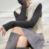 Women's Cardigan Crew Neck Knitwear Manufacturer - MOQ 100 pcs - Style 41107 Women's Cardigan Crew Neck Knitwear Manufacturer - MOQ 100 pcs - Style 41107