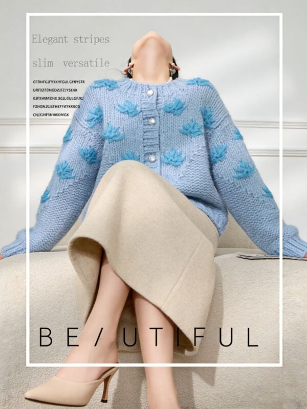 Women's Crew Neck Long Sleeve Sweater Manufacturer - MOQ 100 pcs - Style 41109