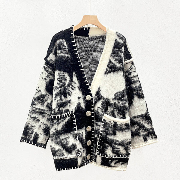 Women's Angora Goat Wool V Neck Long Sleeve Sweater Manufacturer - MOQ 100 pcs - Style 52016